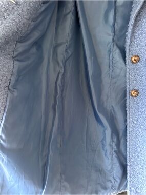 Max & Co. Powder Blue Curly Teddy Coat with Satin Lining